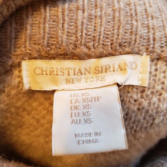 CHRISTIAN SIRIANO BROWN/WHITE PLAID SWEATER SIZE XS - Picture 6 of 7